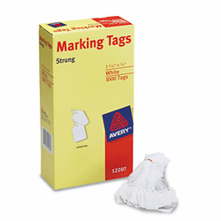 AVE12207 White Marking Tags, Paper, 1 3/32 x 3/4, White, 1,000/Box By AVERY-DENNISON
