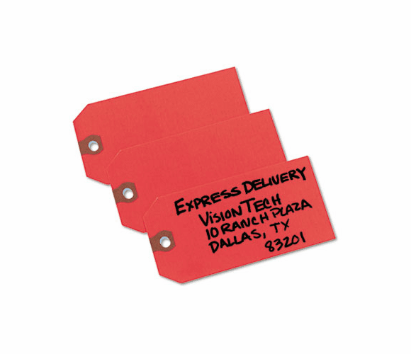 AVE12345 Shipping Tags, Paper, 4 3/4 x 2 3/8, Red, 1,000/Pack By AVERY-DENNISON