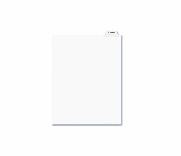 AVE12394 Preprinted Legal Bottom Tab Dividers, Exhibit U, Letter, 25/Pack By AVERY-DENNISON