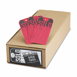 AVE15161 Sold Tags, Paper, 4 3/4 x 2 3/8, Red, 500/Box By AVERY-DENNISON