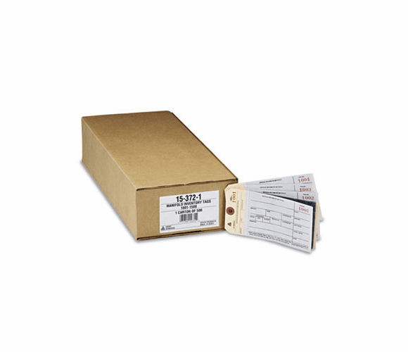 AVE15372 Duplicate Inventory Tags, Bond Top Copy, 6 1/4 x 3 1/8, Manila/White, 500/Box By AVERY-DENNISON