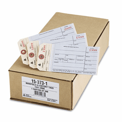 AVE15373 Duplicate Inventory Tags, Bond Top Copy, 6 1/4 x 3 1/8, Manila/White, 500/Box By AVERY-DENNISON