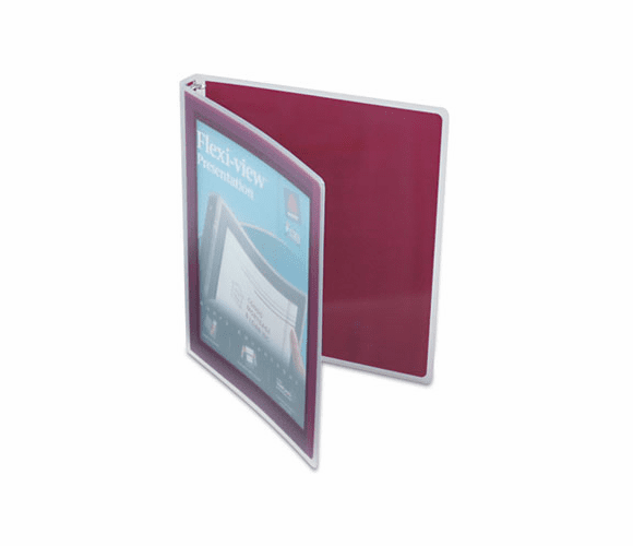 AVE15769 Flexi-View Round-Ring Presentation View Binder, 1/2" Capacity, Burgundy By AVERY-DENNISON