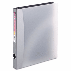 AVE15808 Easy Access Round Ring Reference Binder, 1" Capacity, Silver Gray By AVERY-DENNISON