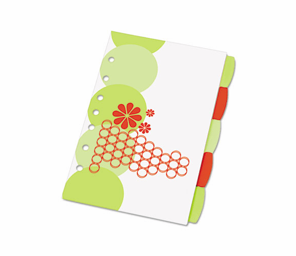 AVE16184 Small Signature Series Write-On Dividers, 5-1/2x8-1/2, 5-Tab, Retro Design By AVERY-DENNISON