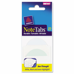 AVE16296 NoteTabs-Notes, Two Inch Tabs and Flags in One, Pastel Blue/Green/Clear, 20/Pack By AVERY-DENNISON