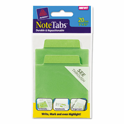 AVE16329 NoteTabs-Notes, Tabs and Flags, Cool Green/Cool Green, Three Inch, 20/Pack By AVERY-DENNISON