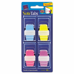 AVE16350 NoteTabs-Notes, Tabs and Flags in One, Assorted Neon Colors, One Inch, 80/PK By AVERY-DENNISON