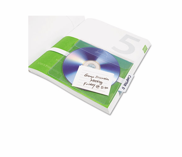 AVE16361 PocketTab Repositionable Storage Pockets, 5 x 5 1/2, Pastel Blue, 5/Pack By AVERY-DENNISON