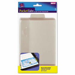 AVE16364 PocketTab Repositionable Storage Pockets, 5 x 7 1/2, Taupe, 5/Pack By AVERY-DENNISON