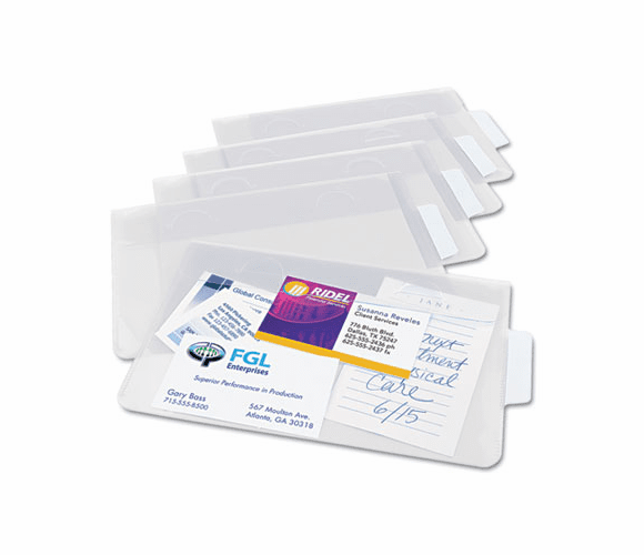 AVE16365 PocketTab Repositionable Storage Pockets, 5 x 7 1/2, Pastel Blue, 5/Pack By AVERY-DENNISON