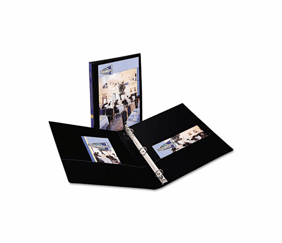 AVE17001 Durable Vinyl EZ-Turn Ring View Binder, 11 x 8-1/2, 1/2" Capacity, Black By AVERY-DENNISON