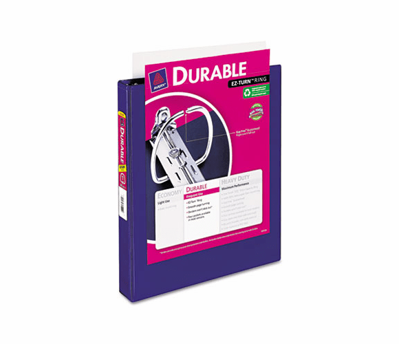 AVE17014 Durable Vinyl EZ-Turn Ring View Binder, 11 x 8-1/2, 1" Capacity, Blue By AVERY-DENNISON