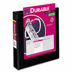 AVE17021 Durable Vinyl EZ-Turn Ring View Binder, 11 x 8-1/2, 1-1/2" Capacity, Black By AVERY-DENNISON