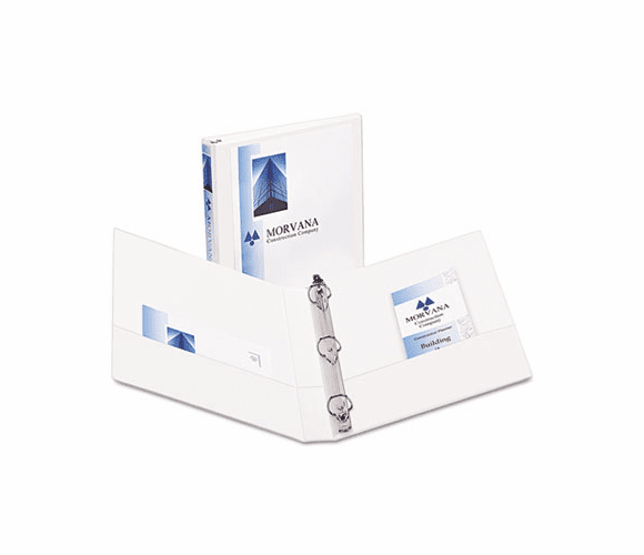 AVE17022 Durable Vinyl EZ-Turn Ring View Binder, 11 x 8-1/2, 1-1/2" Capacity, White By AVERY-DENNISON