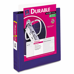 AVE17024 Durable Vinyl EZ-Turn Ring View Binder, 11 x 8-1/2, 1-1/2" Capacity, Blue By AVERY-DENNISON