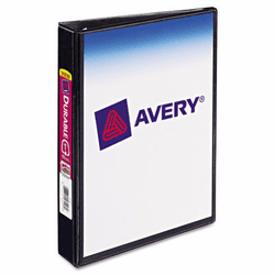 AVE17167 Durable Vinyl EZ-Turn Ring View Binder, 5 1/2 x 8 1/2, 1" Capacity, White By AVERY-DENNISON