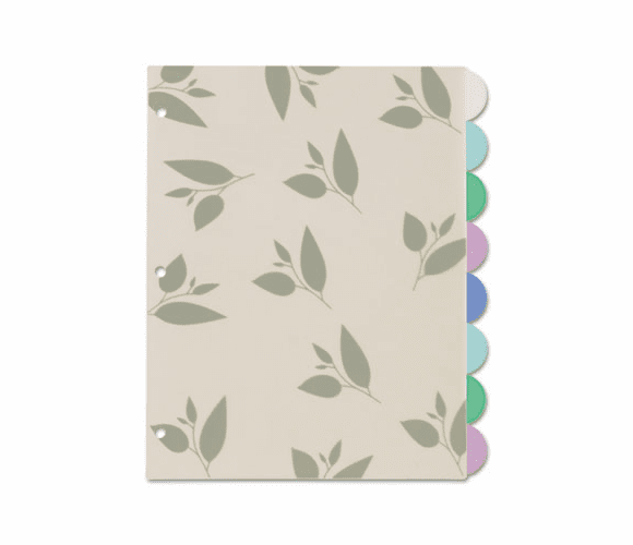 AVE17171 Studio Collection Write-On Dividers, 11x8-1/2, 8-Tab, Bamboo Leaf By AVERY-DENNISON