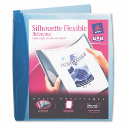 AVE17231 Silhouette Flexible Poly Round Ring View Binder, 1" Capacity, Light Blue By AVERY-DENNISON