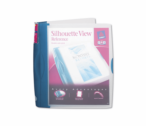 AVE17331 Silhouette Poly View Binder w/Inside Pocket, 1" Capacity, Light Blue By AVERY-DENNISON