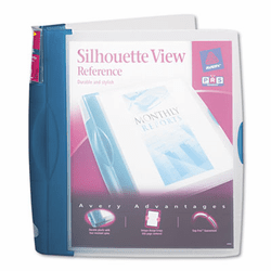 AVE17331 Silhouette Poly View Binder w/Inside Pocket, 1" Capacity, Light Blue By AVERY-DENNISON