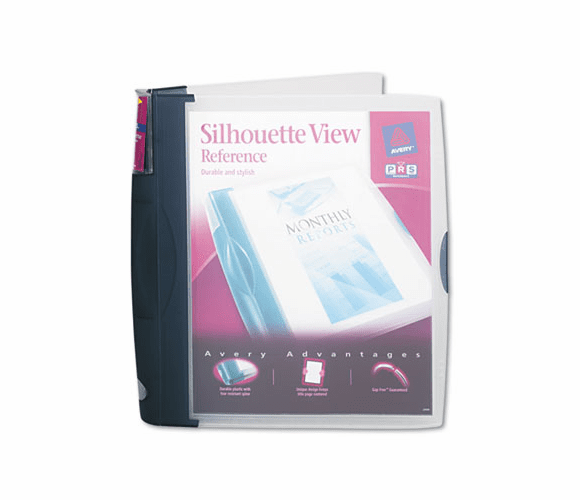 AVE17332 Silhouette Poly View Binder w/Inside Pocket, 1" Capacity, Dark Blue By AVERY-DENNISON