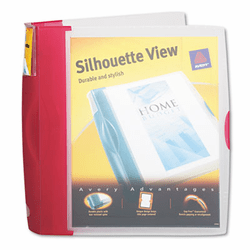 AVE17333 Silhouette Poly View Binder w/Inside Pocket, 1-1/2" Capacity, Red By AVERY-DENNISON