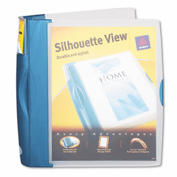 AVE17334 Silhouette Poly View Binder w/Inside Pocket, 1-1/2" Capacity, Light Blue By AVERY-DENNISON