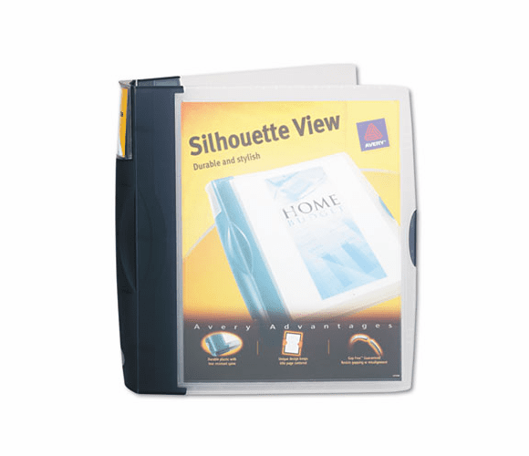 AVE17335 Silhouette Poly View Binder w/Inside Pocket, 1-1/2" Capacity, Dark Blue By AVERY-DENNISON