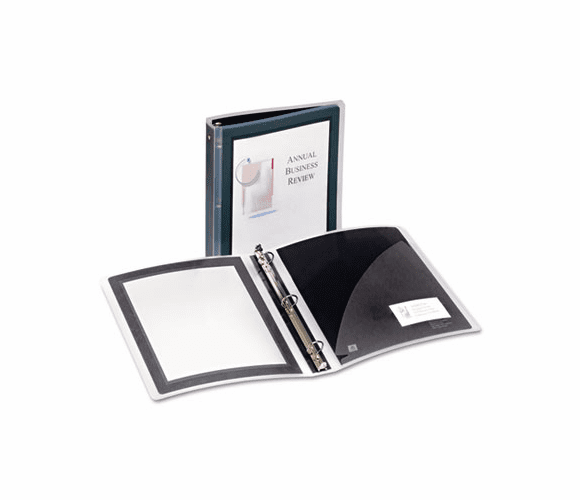 AVE17637 Flexi-View Round-Ring Presentation View Binder, 1-1/2" Capacity, Black By AVERY-DENNISON