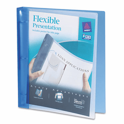 AVE17675 Flexible Round Ring Presentation Binder, 1" Capacity, Blue By AVERY-DENNISON