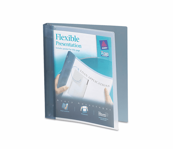 AVE17676 Flexible Round Ring Presentation Binder, 1" Capacity, Gray By AVERY-DENNISON