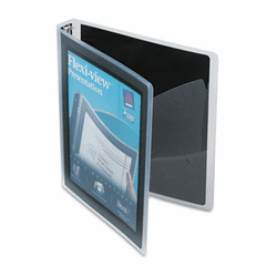 AVE17686 Flexi-View Round-Ring Presentation View Binder, 1" Capacity, Black By AVERY-DENNISON