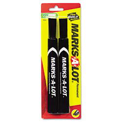 AVE18922 Permanent Marker, Large Chisel Tip, Black, 2 per Pack By AVERY-DENNISON