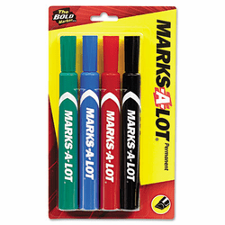 AVE18939 Permanent Marker, Large Chisel Tip, Assorted, 4/Set By AVERY-DENNISON