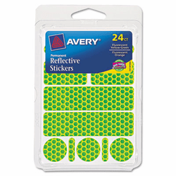 AVE19775 Permanent Self-Adhesive Reflective Stickers, Assorted, 24/Pack By AVERY-DENNISON