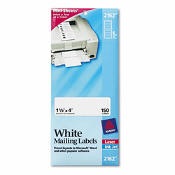 AVE2162 Laser/Inkjet Mailing Labels, Mini-Sheet, Mini-Sheet, 1-1/3 x 4, White, 150/Pack By AVERY-DENNISON