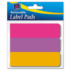 AVE22010 Removable Label Pads, 1 x 3, Assorted, 120/Pack By AVERY-DENNISON