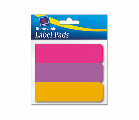 AVE22010 Removable Label Pads, 1 x 3, Assorted, 120/Pack By AVERY-DENNISON