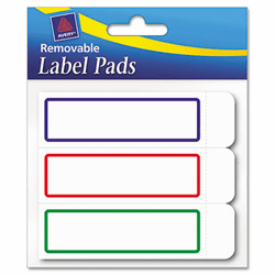 AVE22013 Removable Label Pads, 1 x 3, Assorted, 120/Pack By AVERY-DENNISON