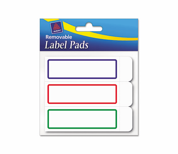 AVE22013 Removable Label Pads, 1 x 3, Assorted, 120/Pack By AVERY-DENNISON