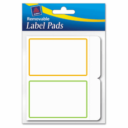 AVE22019 Removable Label Pads, 2 x 3, Assorted, 80/Pack By AVERY-DENNISON