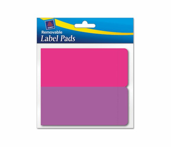 AVE22021 Removable Label Pads, 2 x 4, Assorted, 80/Pack By AVERY-DENNISON