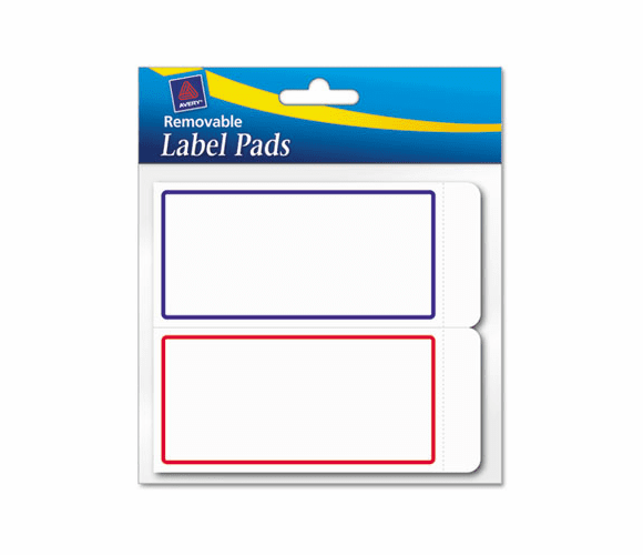 AVE22023 Removable Label Pads, 2 x 4, Assorted, 80/Pack By AVERY-DENNISON