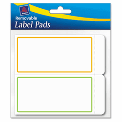 AVE22024 Removable Label Pads, 2 x 4, Assorted, 80/Pack By AVERY-DENNISON