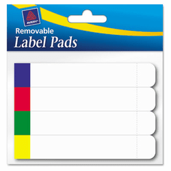 AVE22027 Removable Label Pads, 2/3 x 3 7/16, White w/Assorted Color Bars, 160/Pack By AVERY-DENNISON