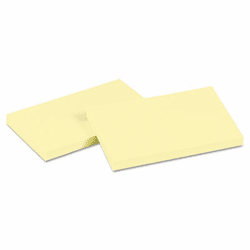 AVE22642 Flat Sticky Notes, 3 x 5, Pastel Yellow, 100 Sheets per Pad, 12 Pads per Pack By AVERY-DENNISON