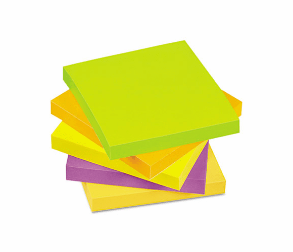 AVE22648 Perforated Sticky Notes, 3 x 3, 90 Sheets, Citrus, 12/Pack By AVERY-DENNISON
