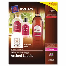 AVE22809 Textured Arched Easy Peel Labels, 3 x 2-1/4, White, 90/Pack By AVERY-DENNISON