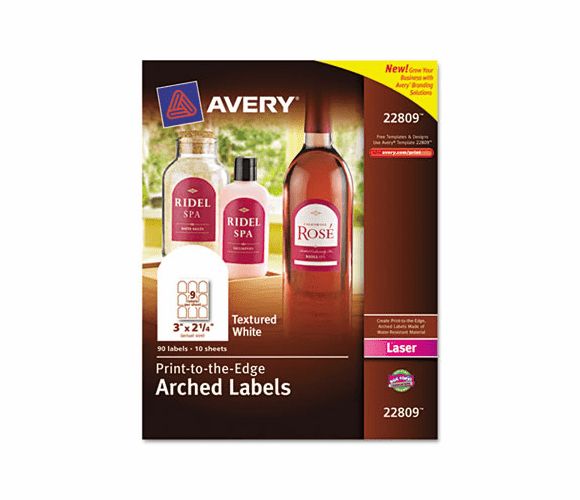AVE22809 Textured Arched Easy Peel Labels, 3 x 2-1/4, White, 90/Pack By AVERY-DENNISON